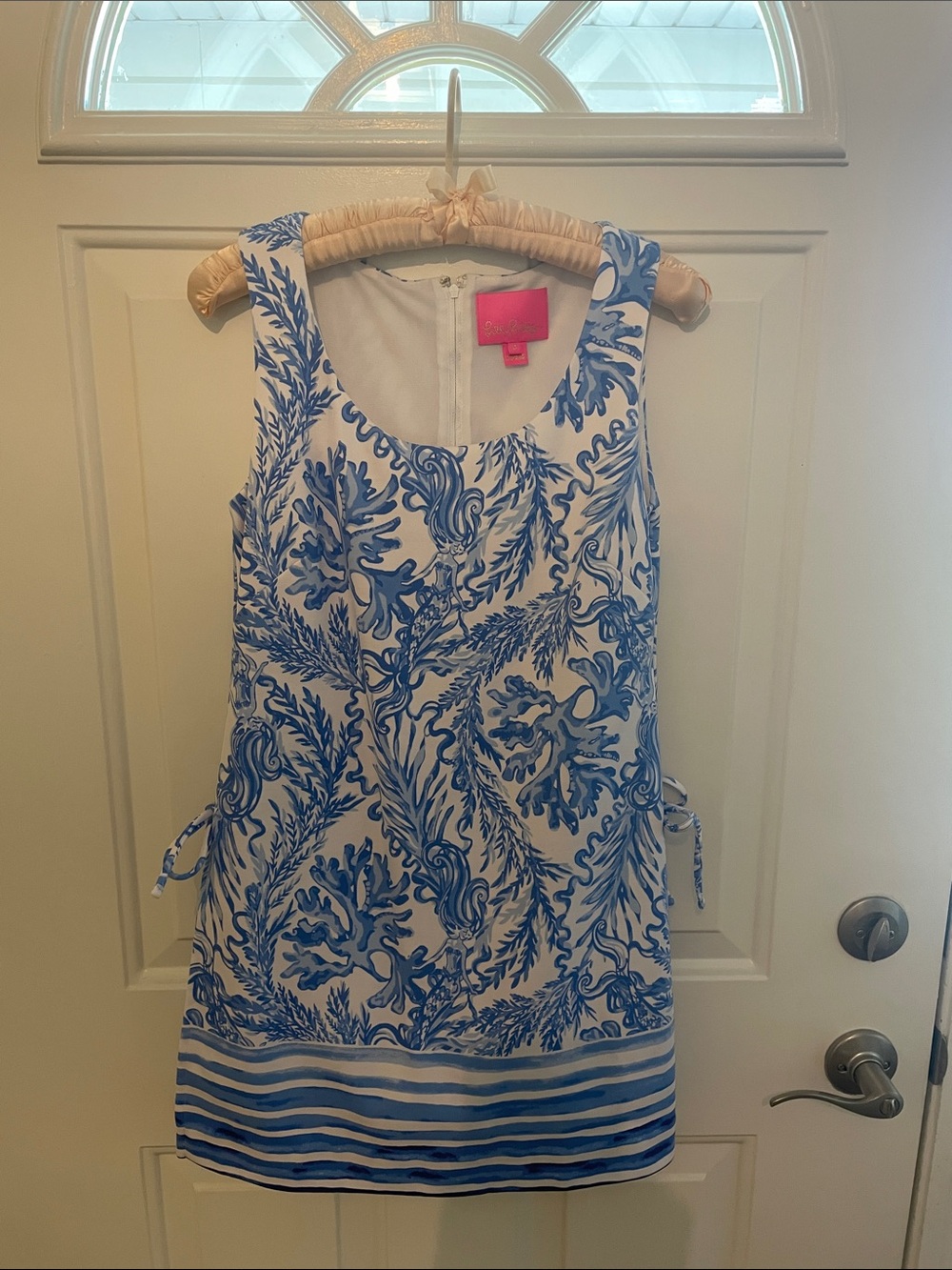 Lilly Pulitzer White Dress with Blue Coral Print